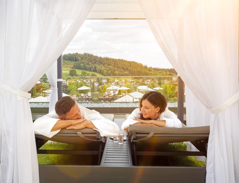 Eine reizarme, grüne, ruhige Wellnesslandschaft