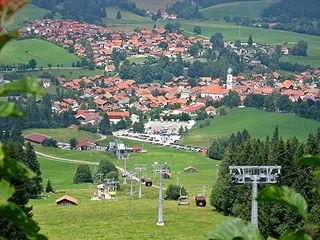 Blick aus der Alpspitzbahn auf Nesselwang